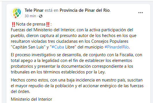 Reporte de Tele Pinar.
